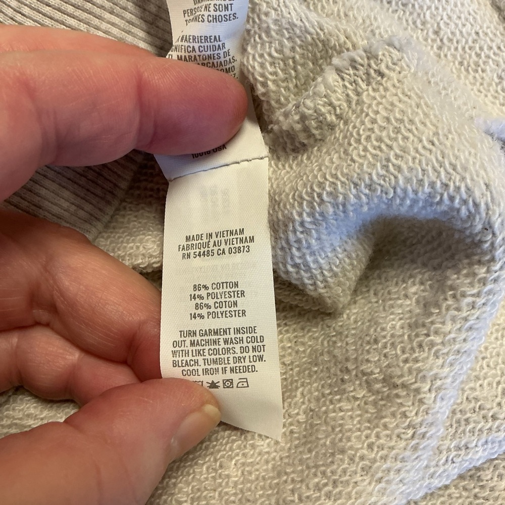 aerie SZ XS oversized grey Heathered V-Neck sweatshirt Down to Earth - Picture 11 of 11